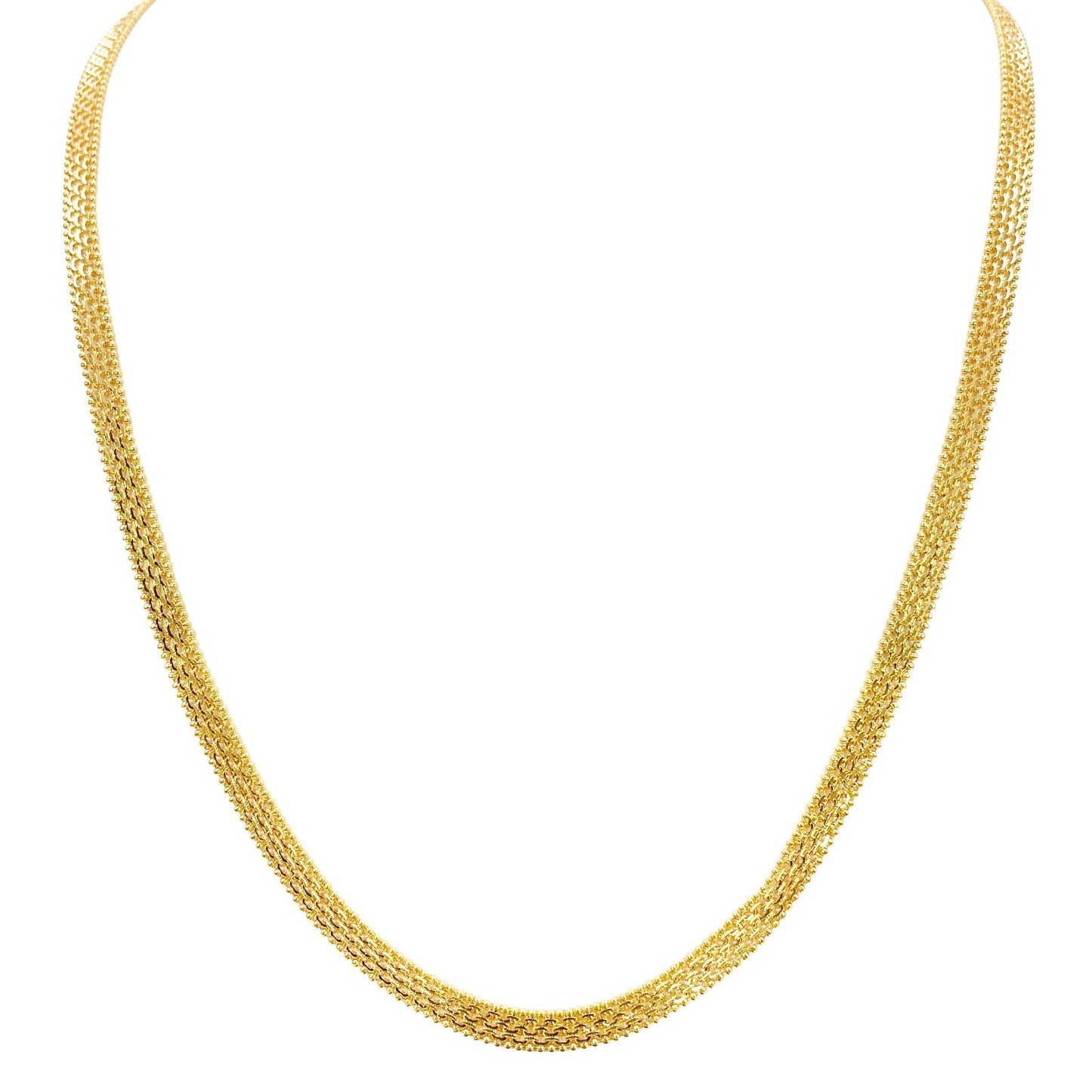 22ct Yellow Gold Flat Link Chain Necklace 22 Inches 5.2mm Width