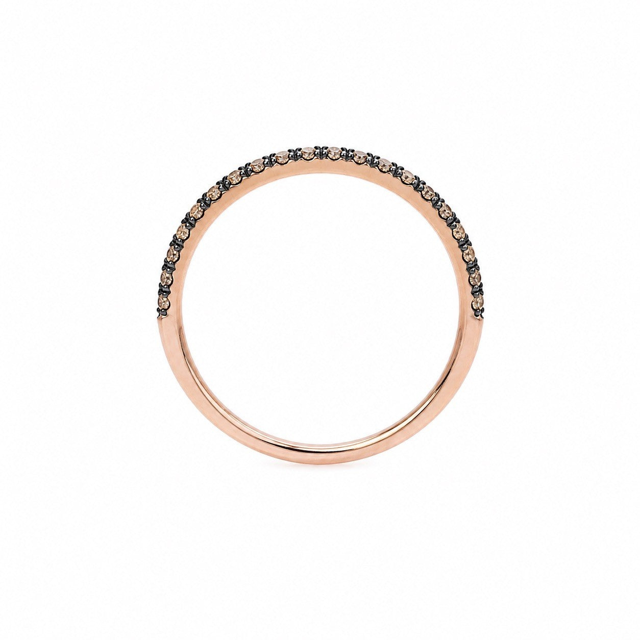 14ct Rose Gold Brown Champagne Diamond Wishbone Ring 0.20ct