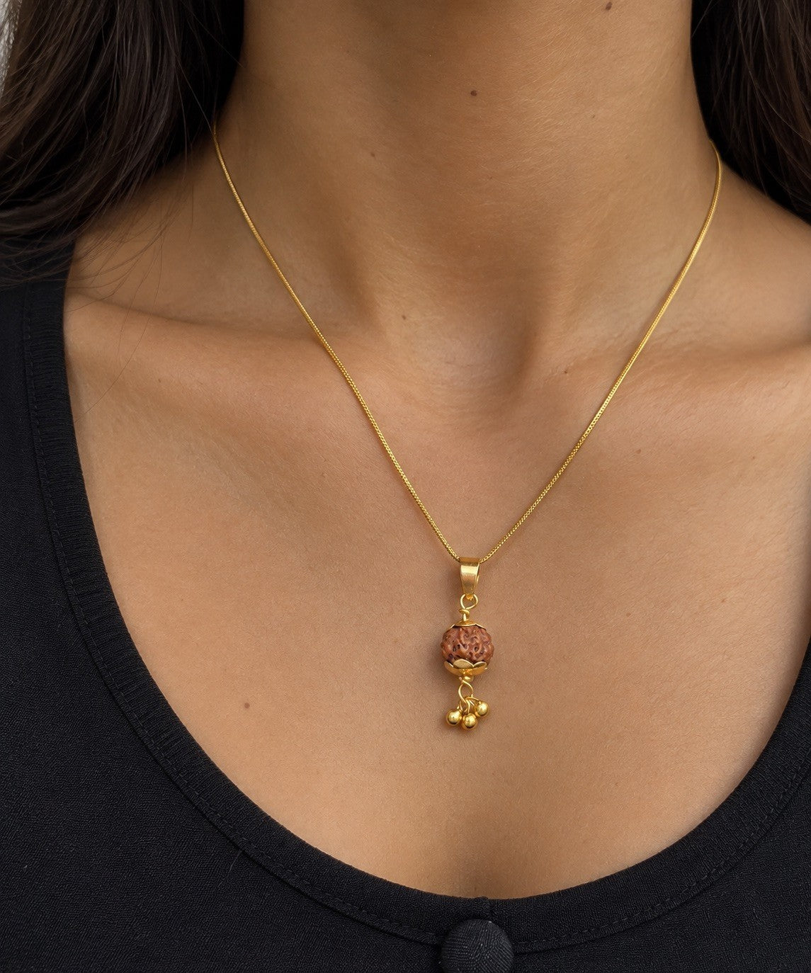 22ct Yellow Gold Handmade Rudraksha Pendant