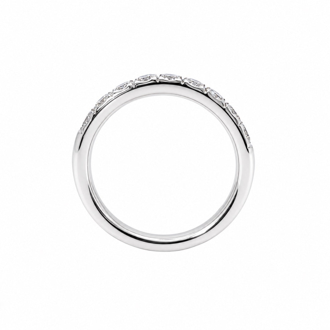 18ct White Gold Natural Diamond Half Eternity Ring Claw Set 0.71ct
