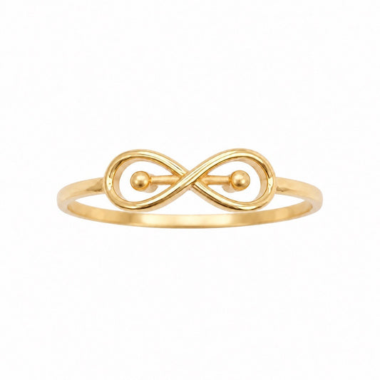 22ct Yellow Gold Infinity Ring Matte & High Polished Finish
