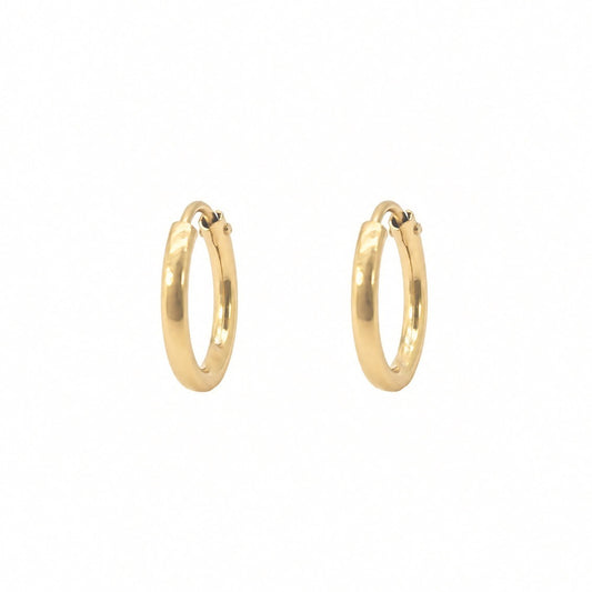 22ct Yellow Gold Plain Polished Tiny Hoop Earrings 8.5mm Children & Adult