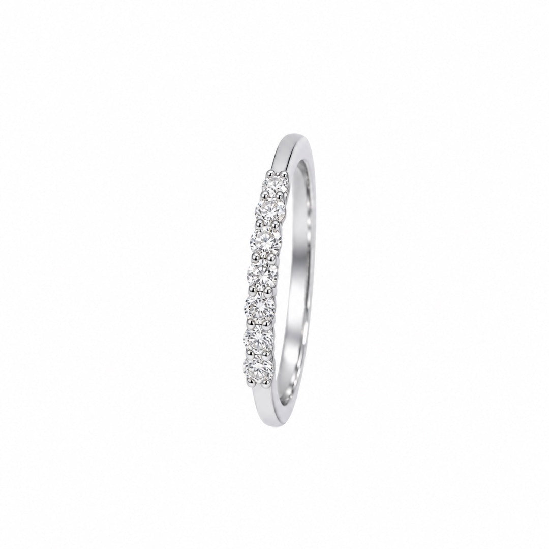 18ct White Gold Natural Diamond Seven Stone Ring Claw Set 0.25ct