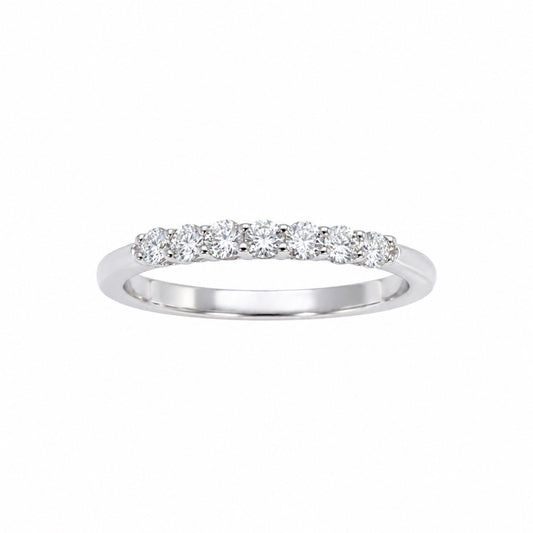 18ct White Gold Natural Diamond Seven Stone Ring Claw Set 0.25ct