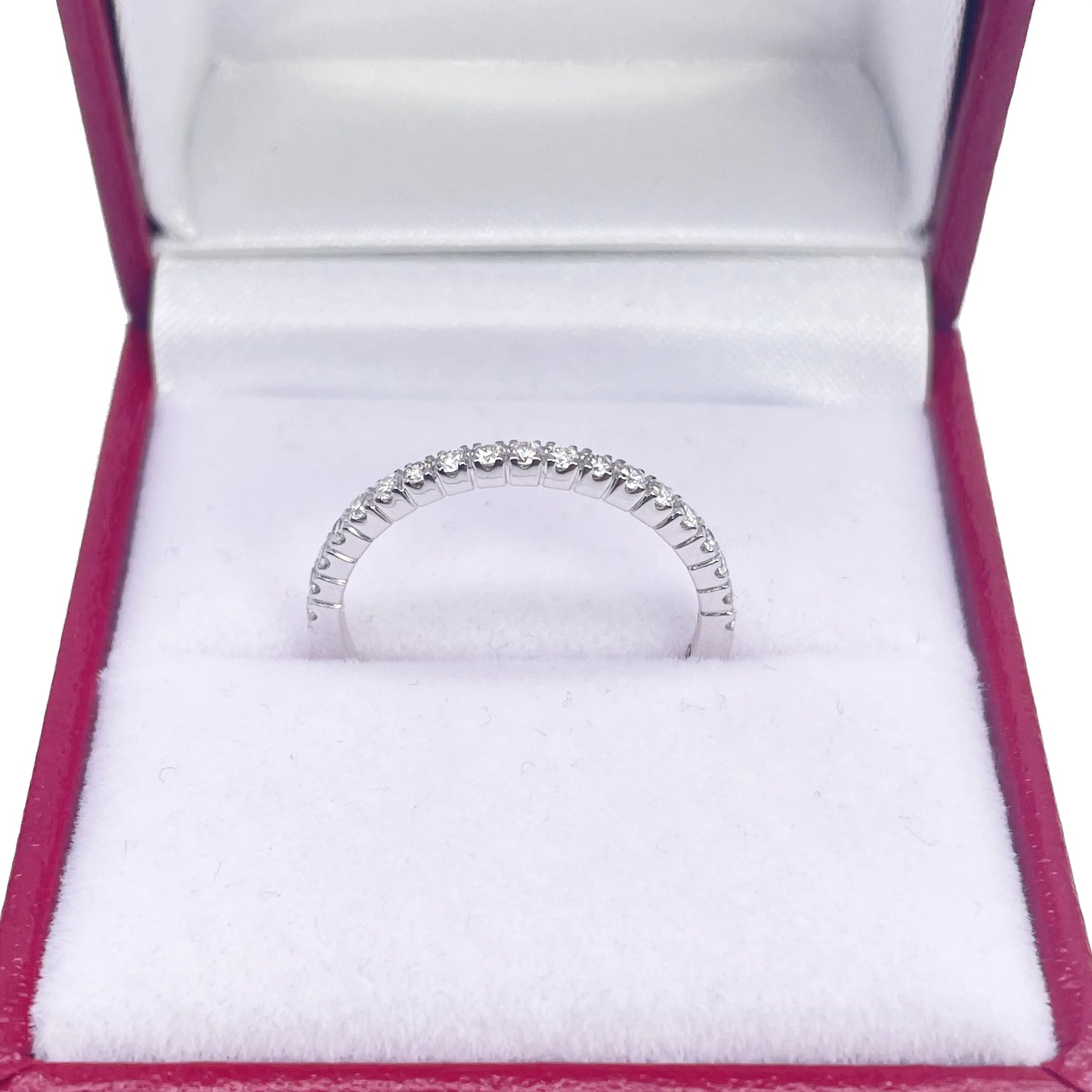 18ct White Gold Round Diamond Half Eternity Band Claw Set 0.26ct  Diamond Ring