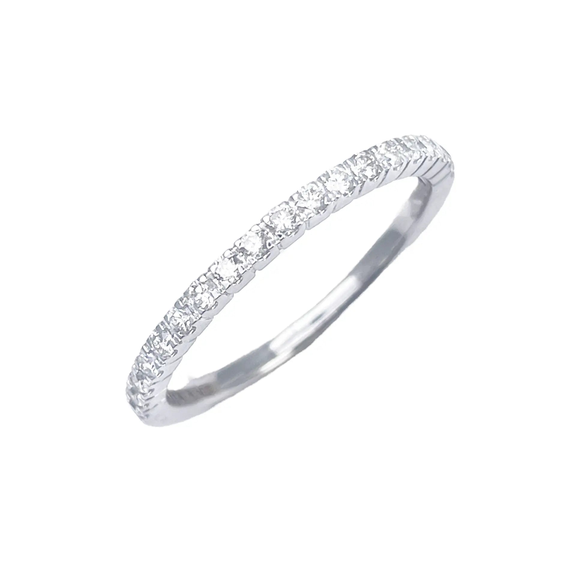 18ct White Gold Round Diamond Half Eternity Band Claw Set 0.26ct  Diamond Ring