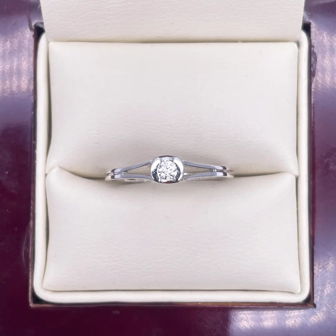 18ct White Gold Diamond Solitaire Ring 0.08ct  Diamond Ring