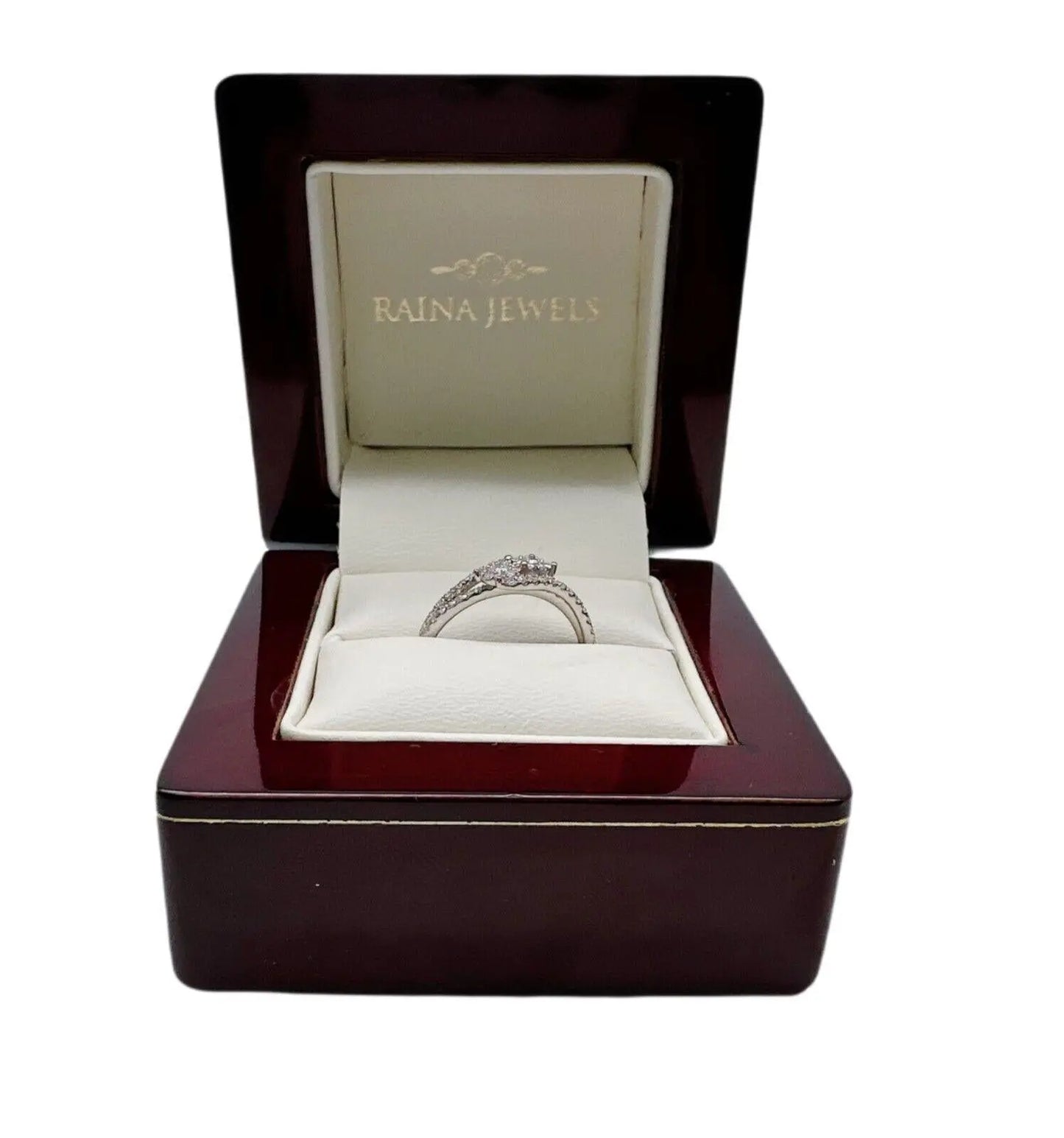 18Carat White Gold Double Row Diamond Cluster Ring 0.40 carats GH SI Hallmark¬† Diamond Ring