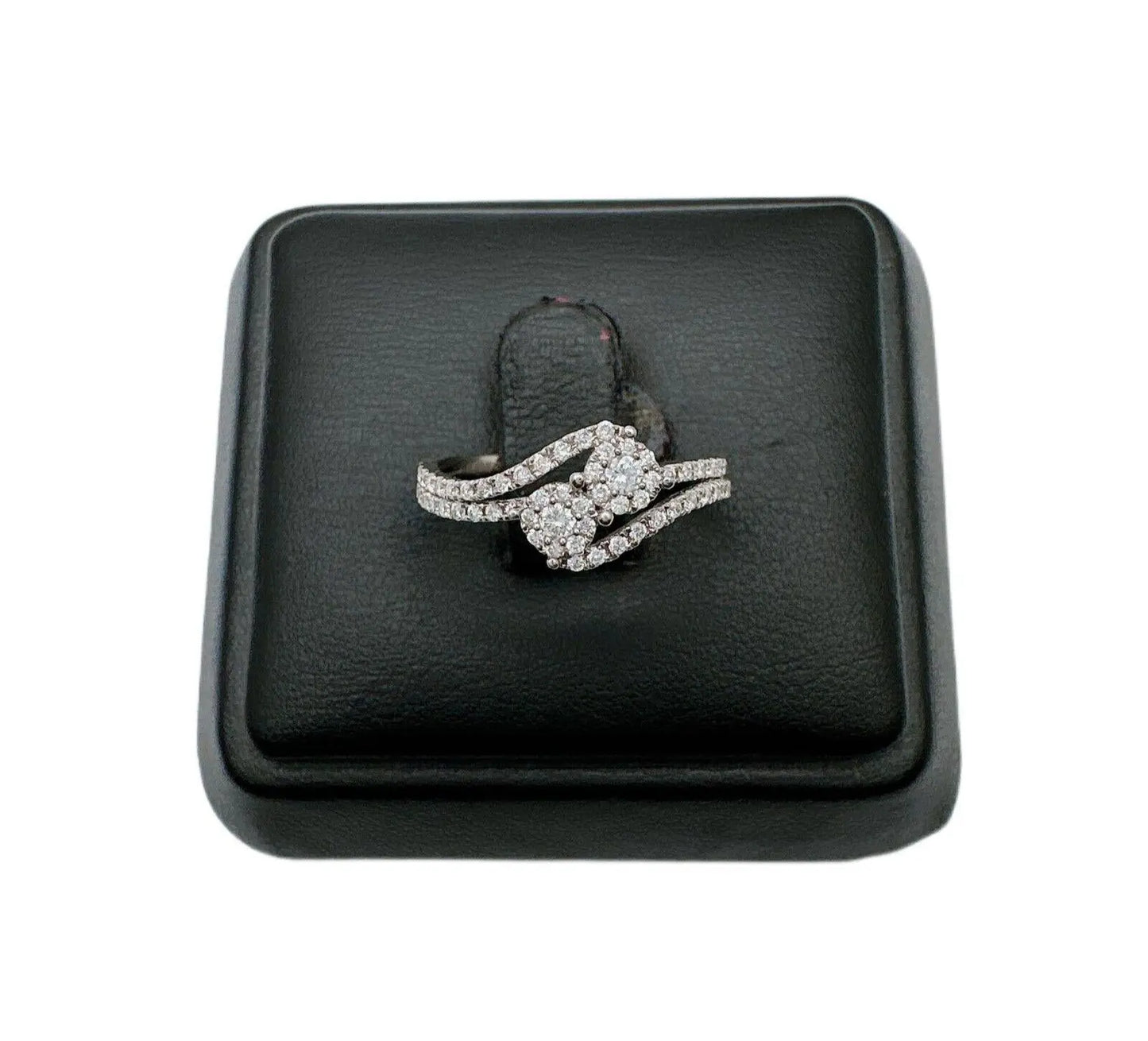 18Carat White Gold Double Row Diamond Cluster Ring 0.40 carats GH SI Hallmark¬† Diamond Ring