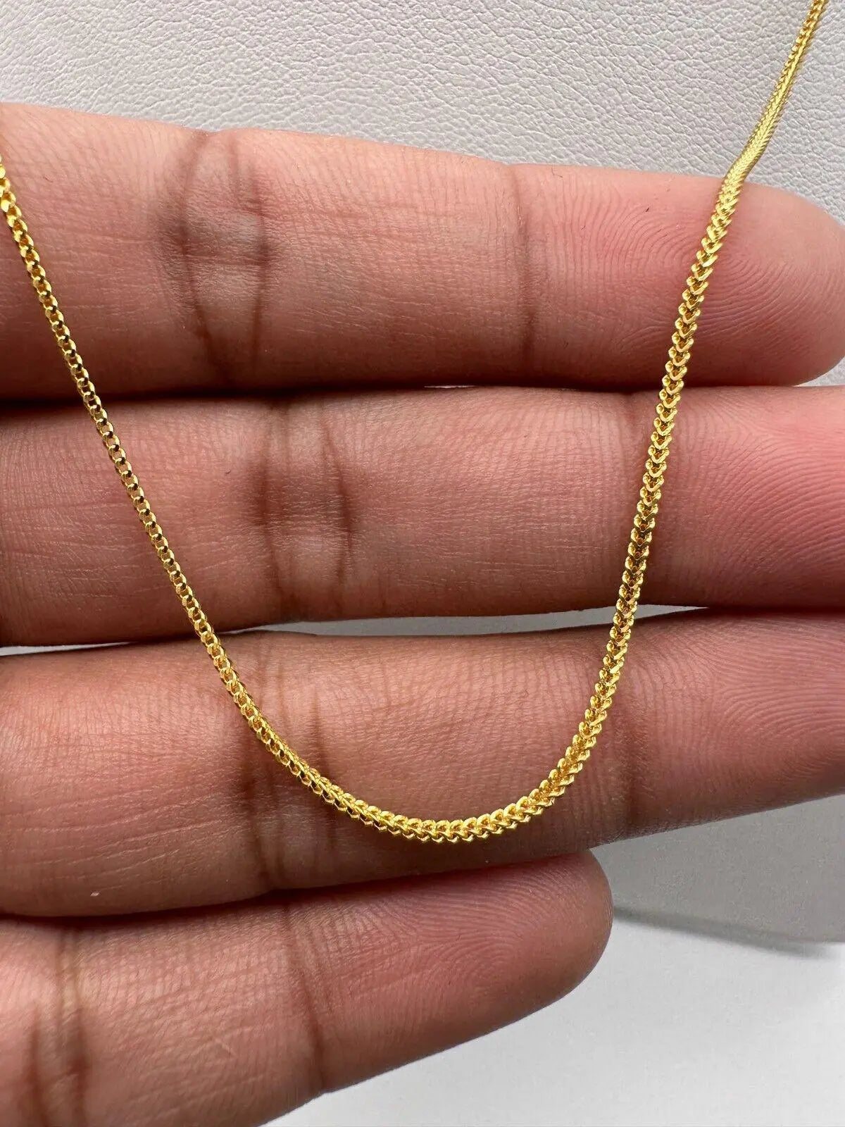22ct Yellow Gold Mens/Ladies FoxTail Chain Necklace 17 