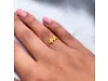 22ct Yellow Gold Polished & Matt Double Flower Minimalist Ring 