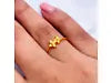 22ct Yellow Gold Polished & Matt Double Flower Minimalist Ring 