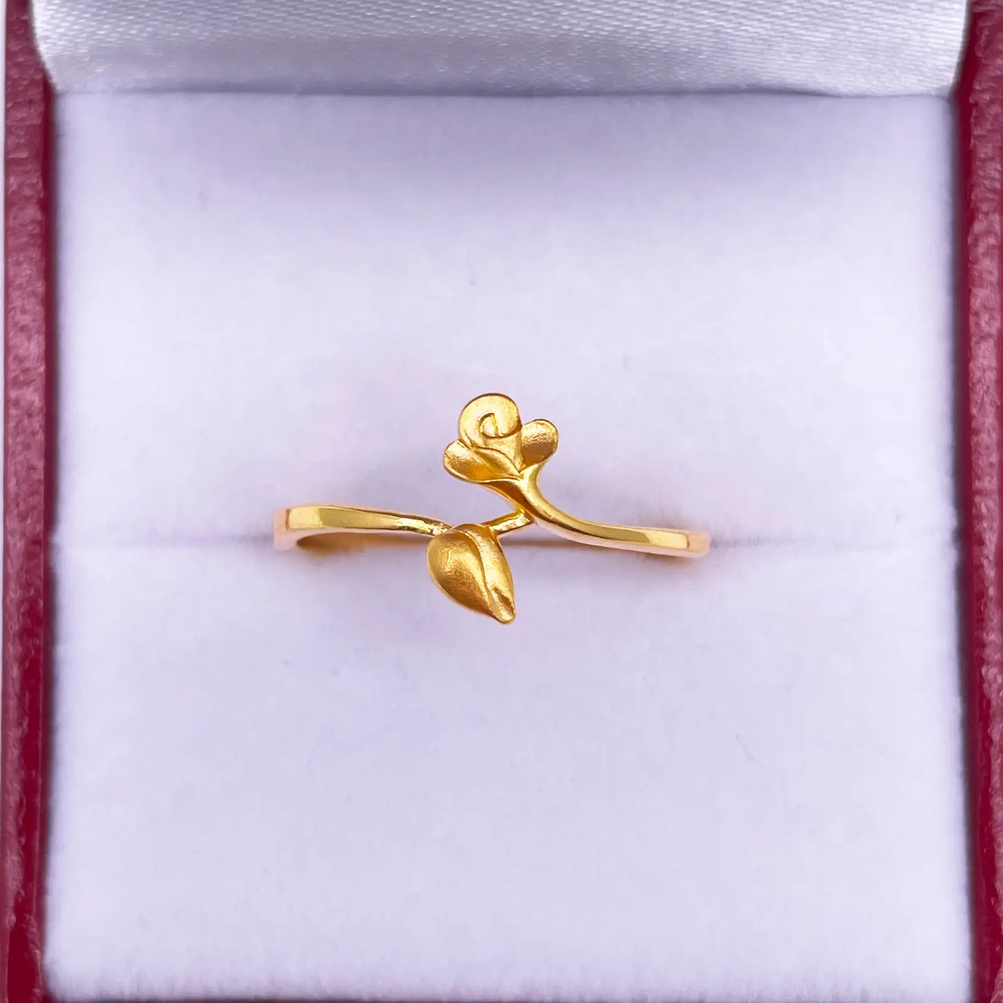 22ct Yellow Gold Polished & Matt Rose Minimalist Ring 