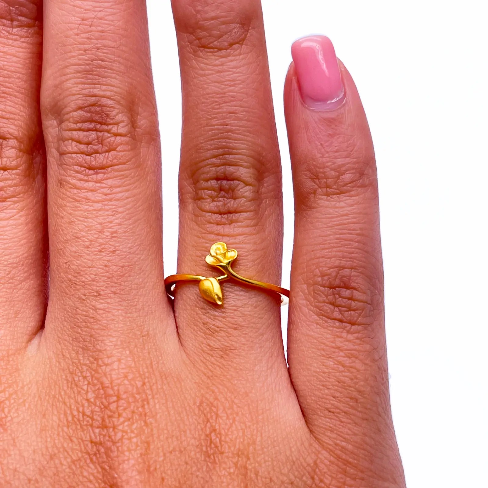 22ct Yellow Gold Polished & Matt Rose Minimalist Ring 