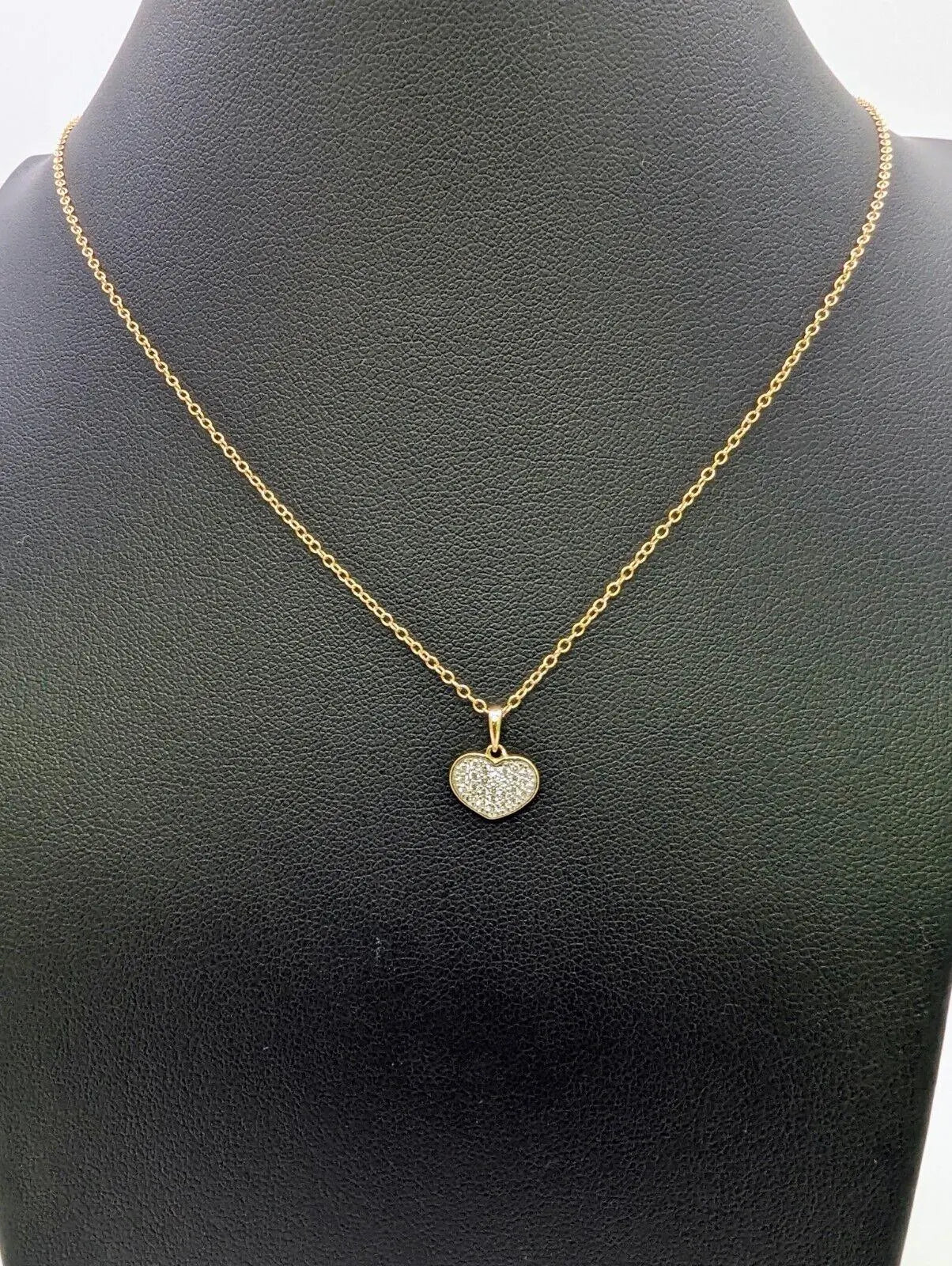 9ct Yellow Gold & Natural Diamonds Heart Pendant with 9ct Chain 0.14ct 
